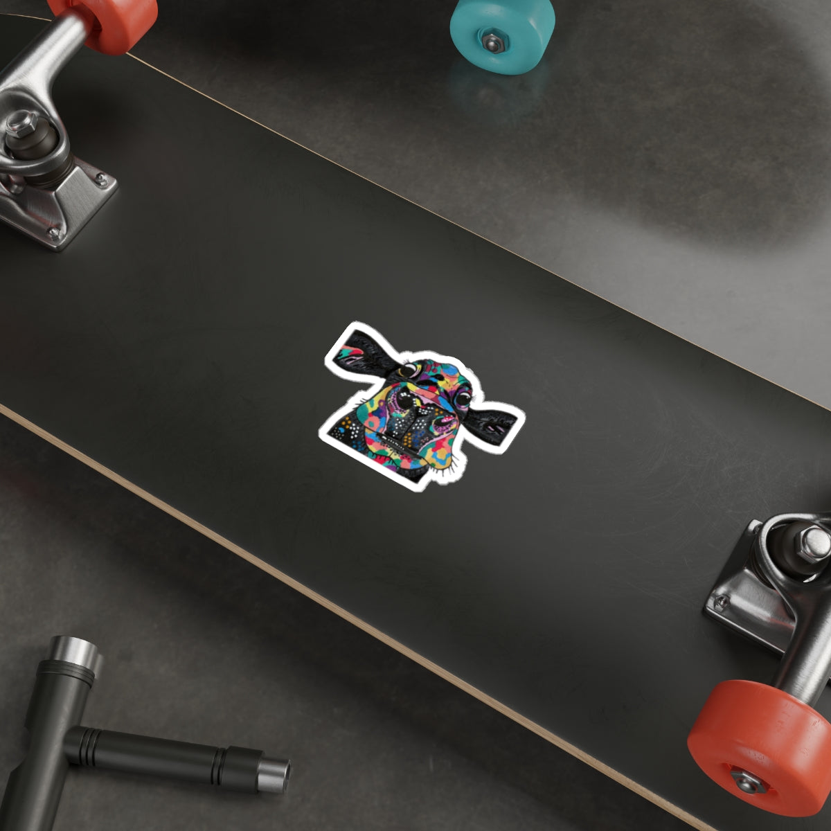 Die-Cut Stickers - Moolissa, Colorful Cow, Pop-Art and surreal, beautiful