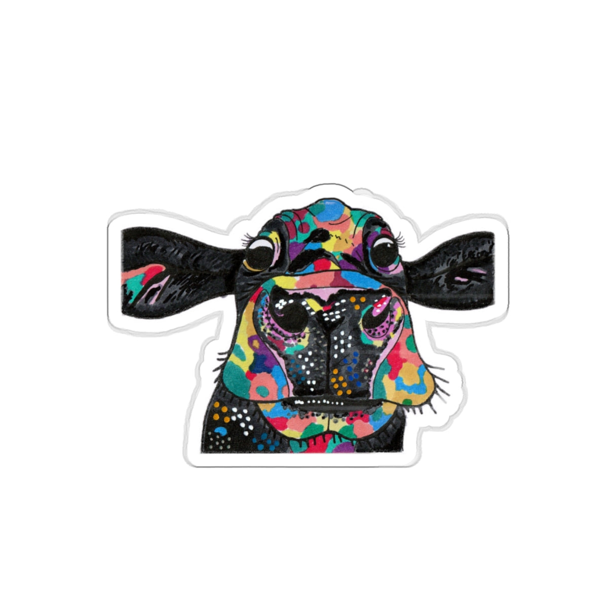 Die-Cut Stickers - Moolissa, Colorful Cow, Pop-Art and surreal, beautiful