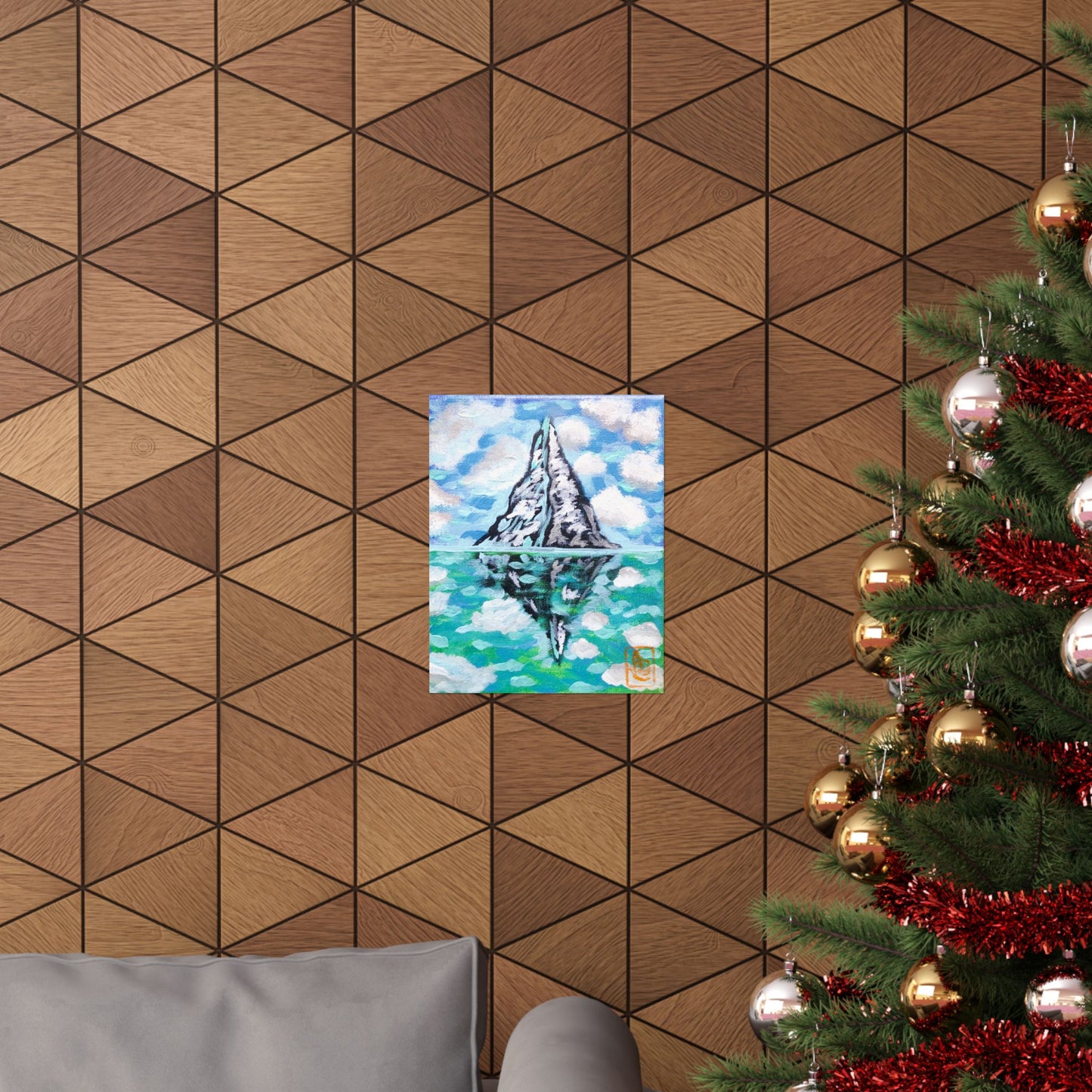 Water and Mountain Landscape Matte Vertical Poster