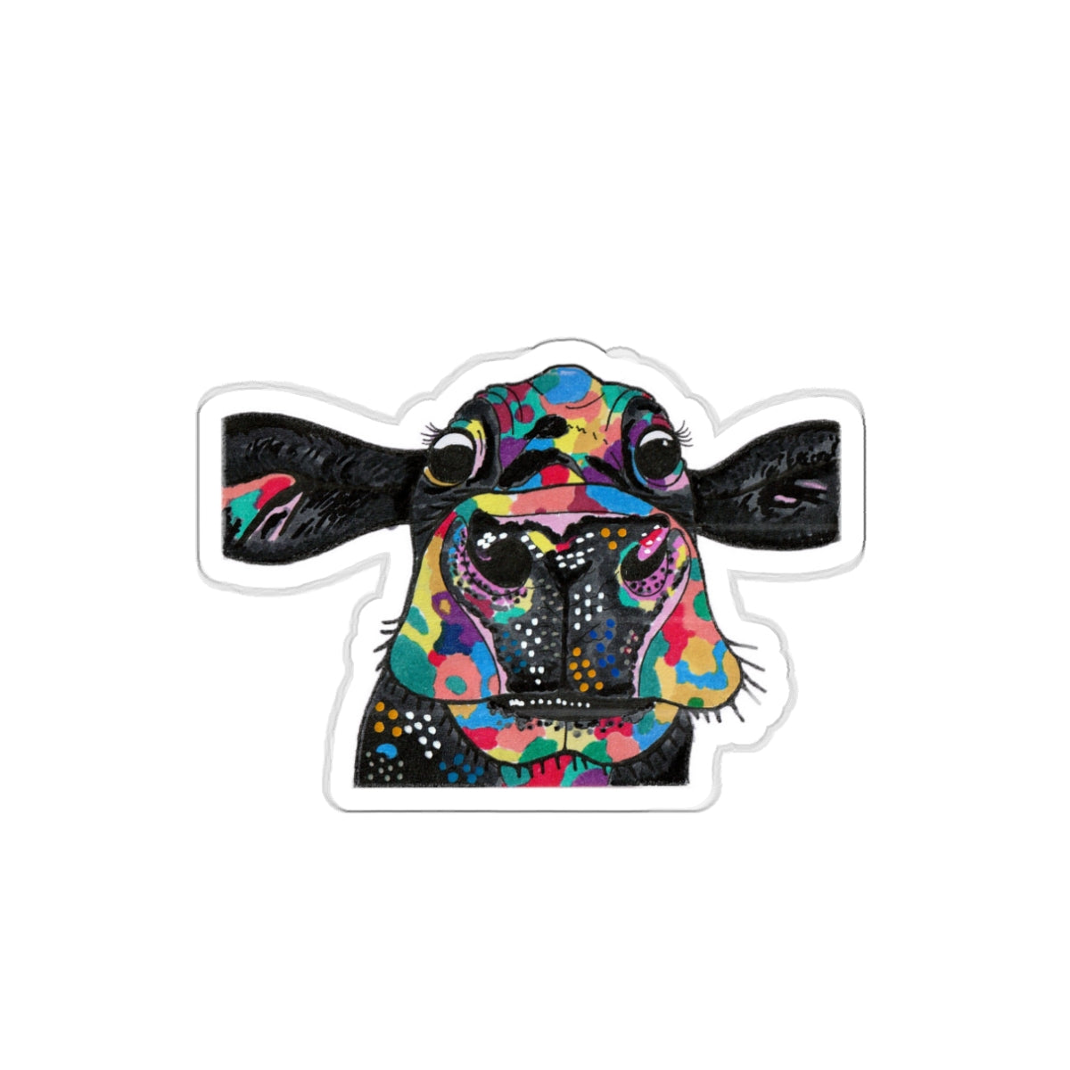 Die-Cut Stickers - Moolissa, Colorful Cow, Pop-Art and surreal, beautiful