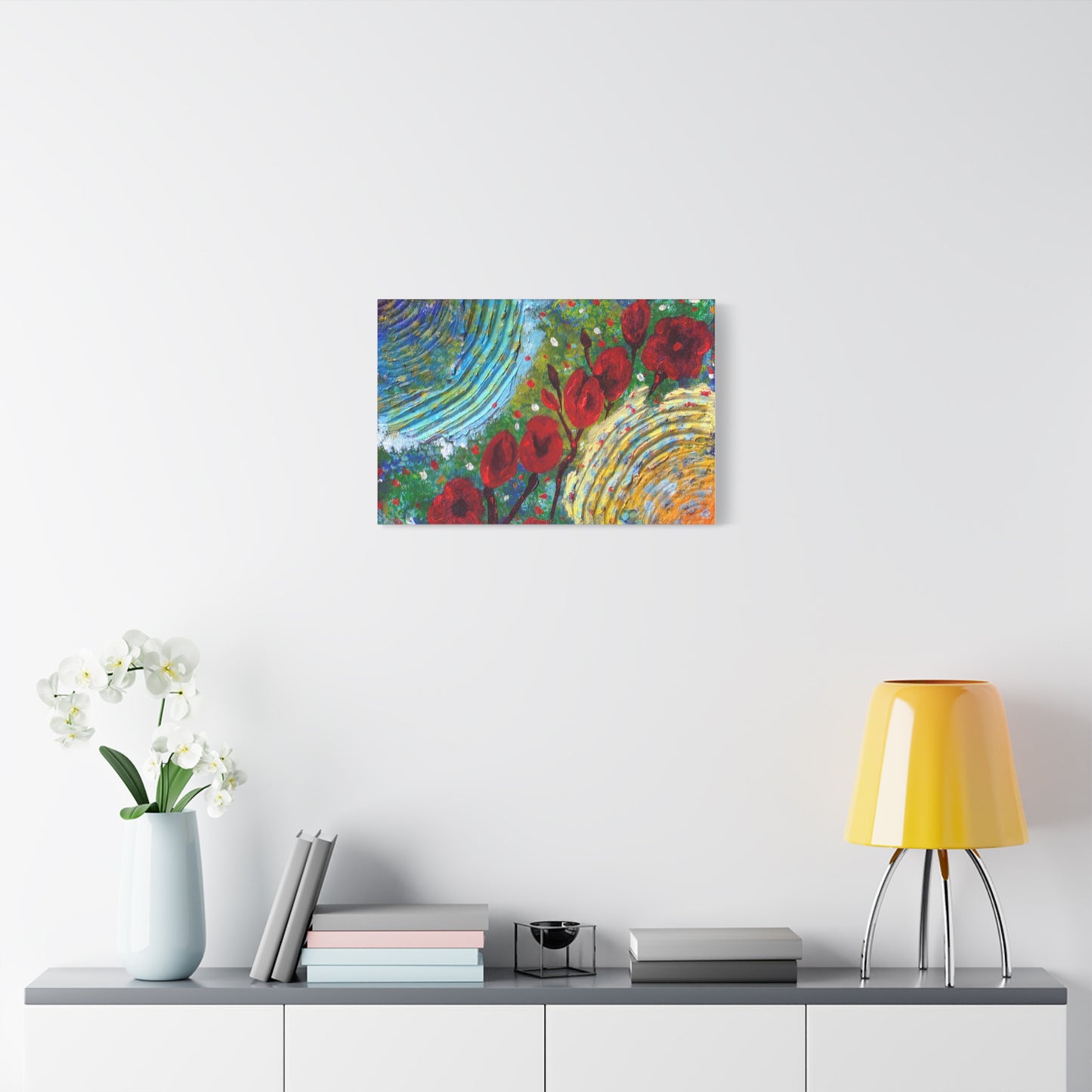 Canvas Print - Poppies in the Spring, Abstract Floral Impressionist Design