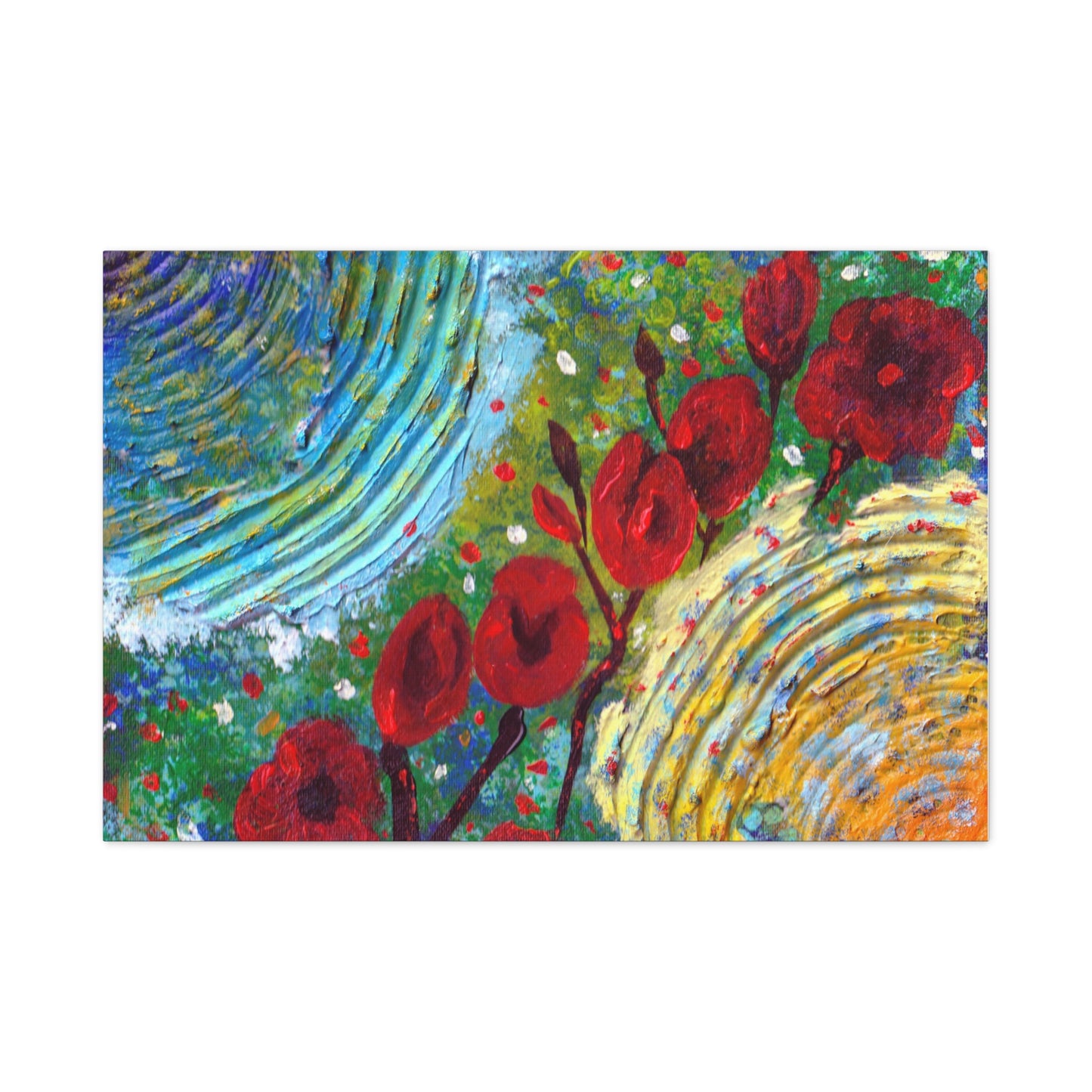 Canvas Print - Poppies in the Spring, Abstract Floral Impressionist Design