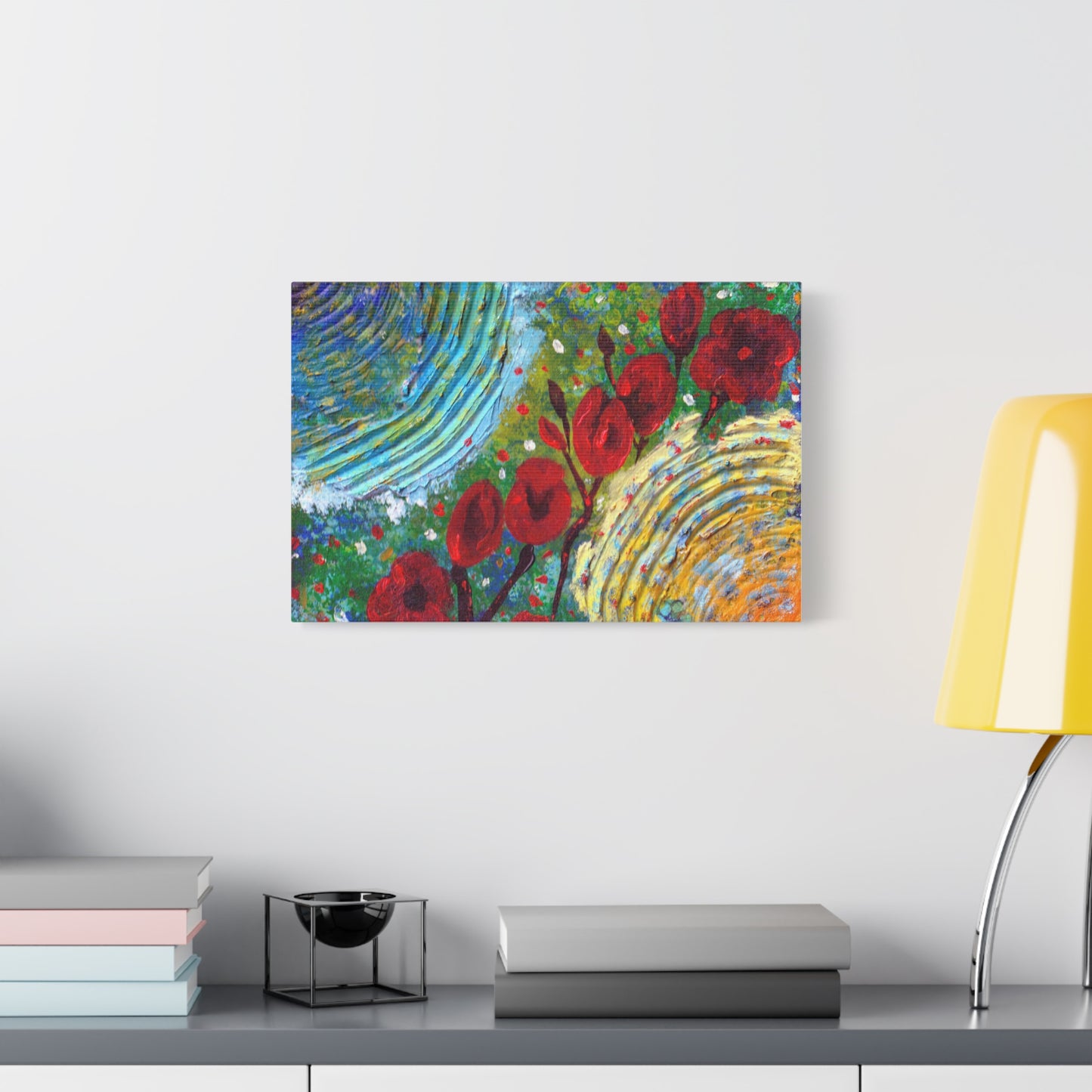 Canvas Print - Poppies in the Spring, Abstract Floral Impressionist Design