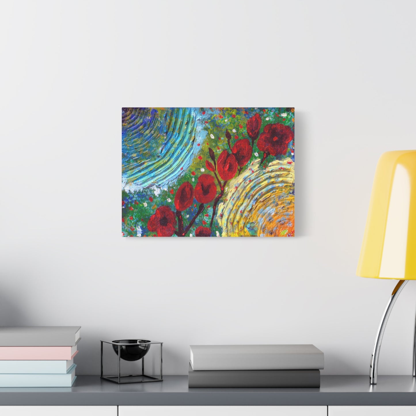 Canvas Print - Poppies in the Spring, Abstract Floral Impressionist Design