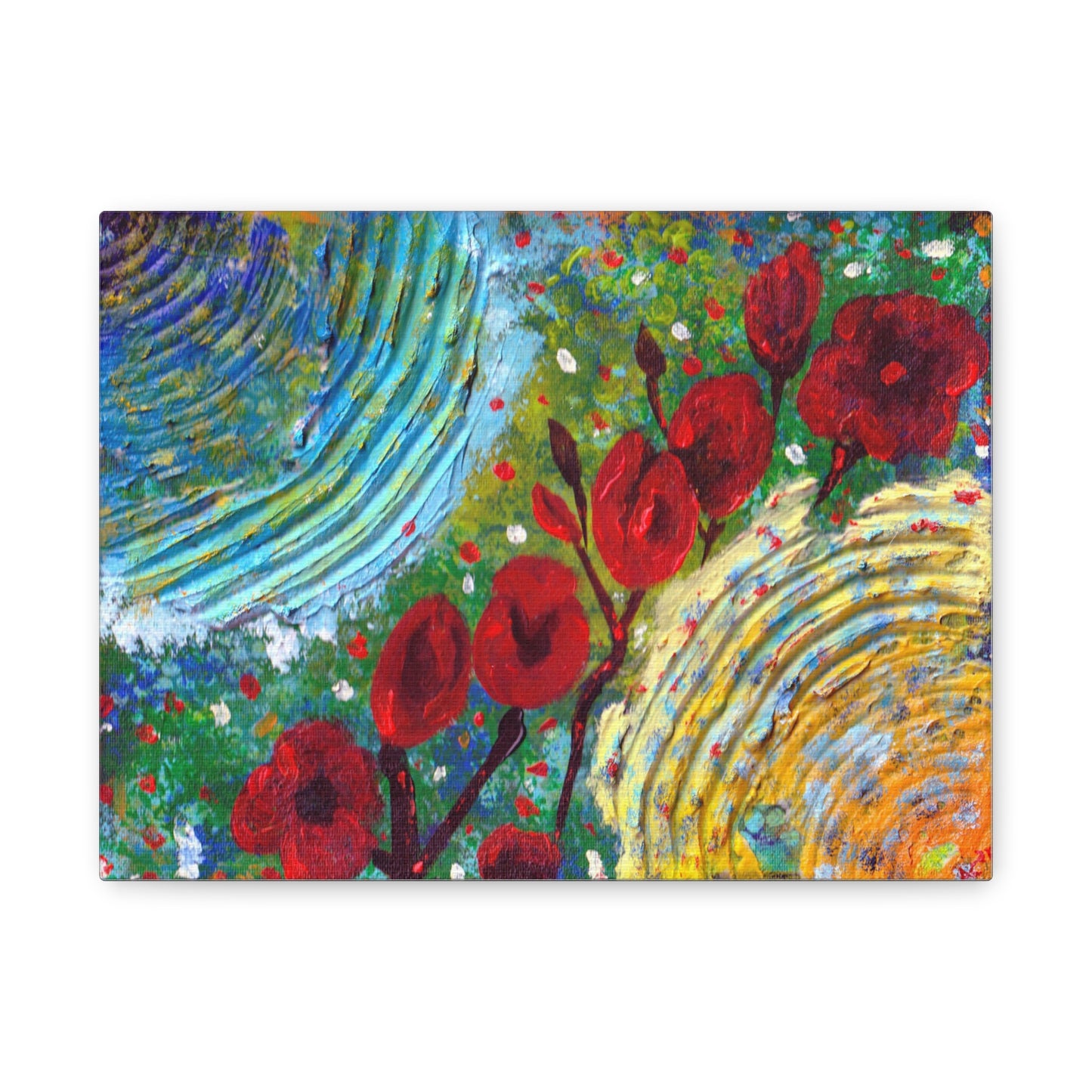 Canvas Print - Poppies in the Spring, Abstract Floral Impressionist Design