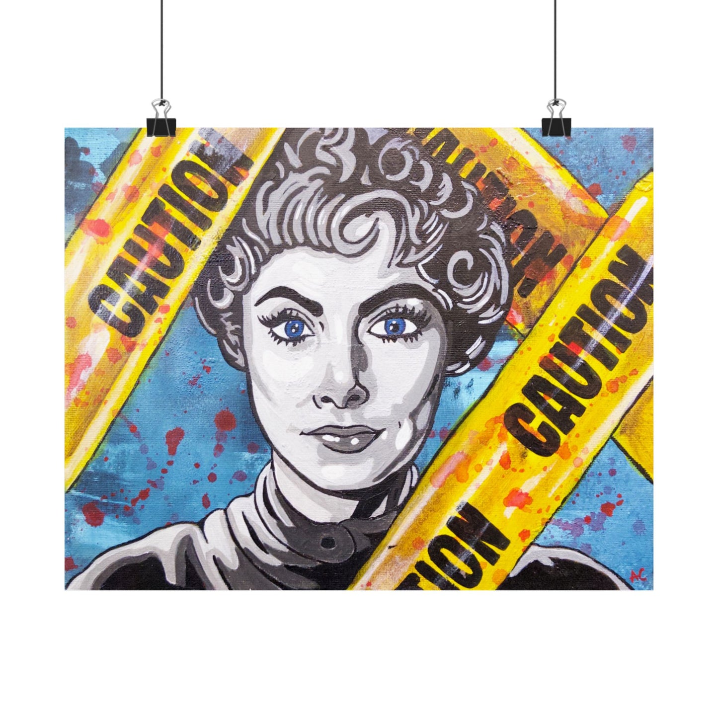 Comic Book Horror Pop Culture, Psycho Movie - Pop Art Femme Noir Wall Art