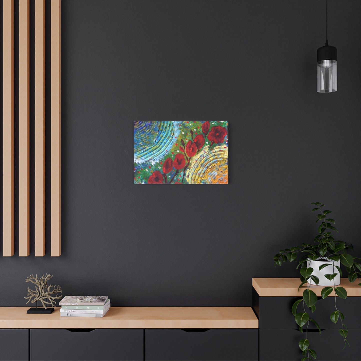 Canvas Print - Poppies in the Spring, Abstract Floral Impressionist Design