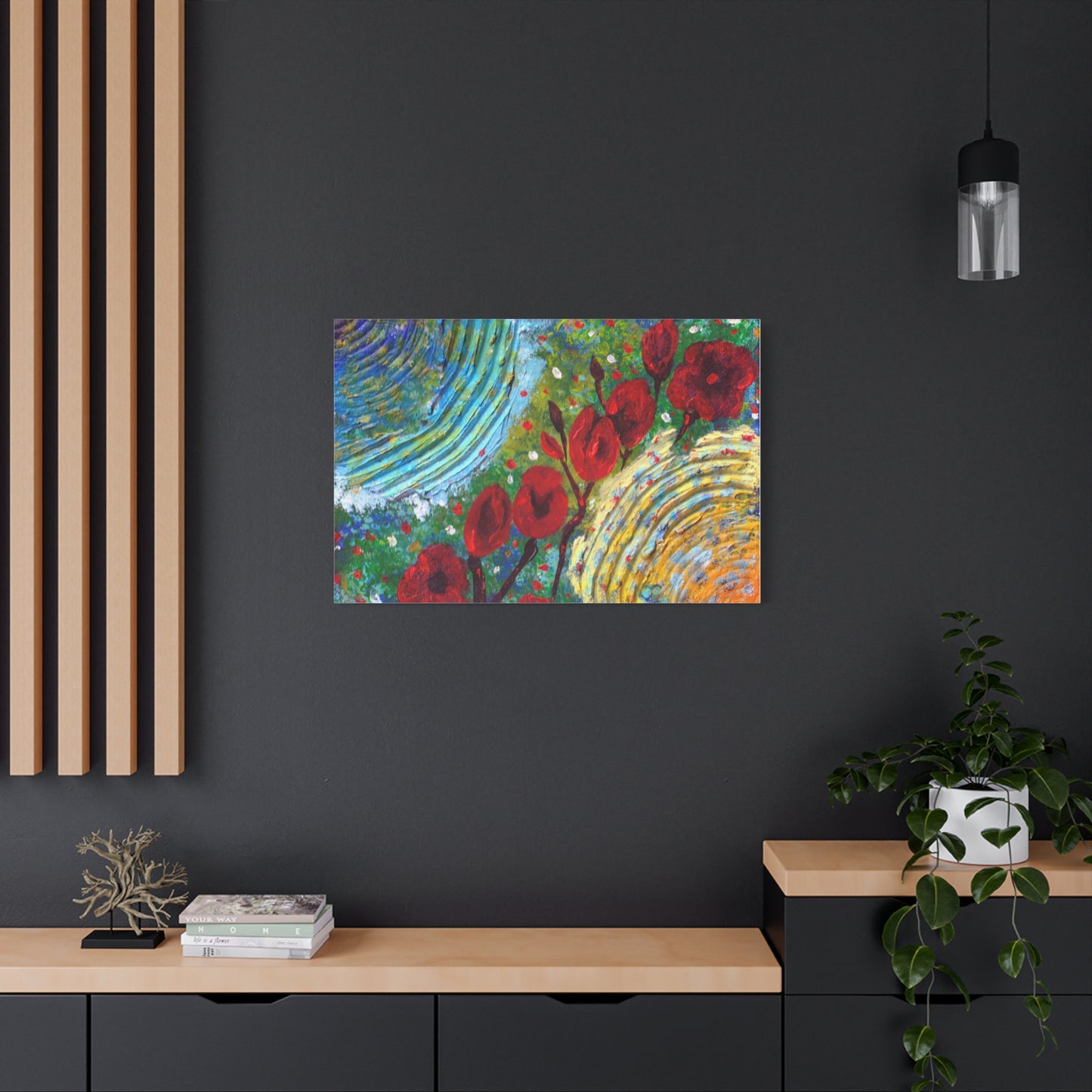 Canvas Print - Poppies in the Spring, Abstract Floral Impressionist Design