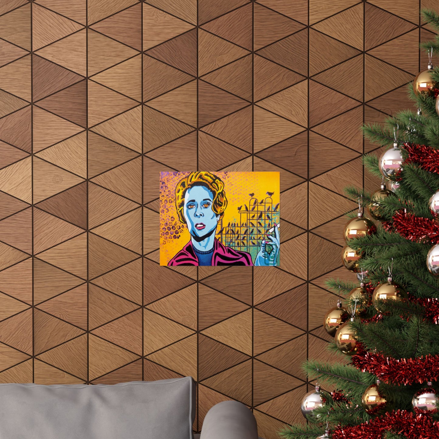 Pop-Art Horror Birds Matte Poster — Comic-Style Horizontal Print