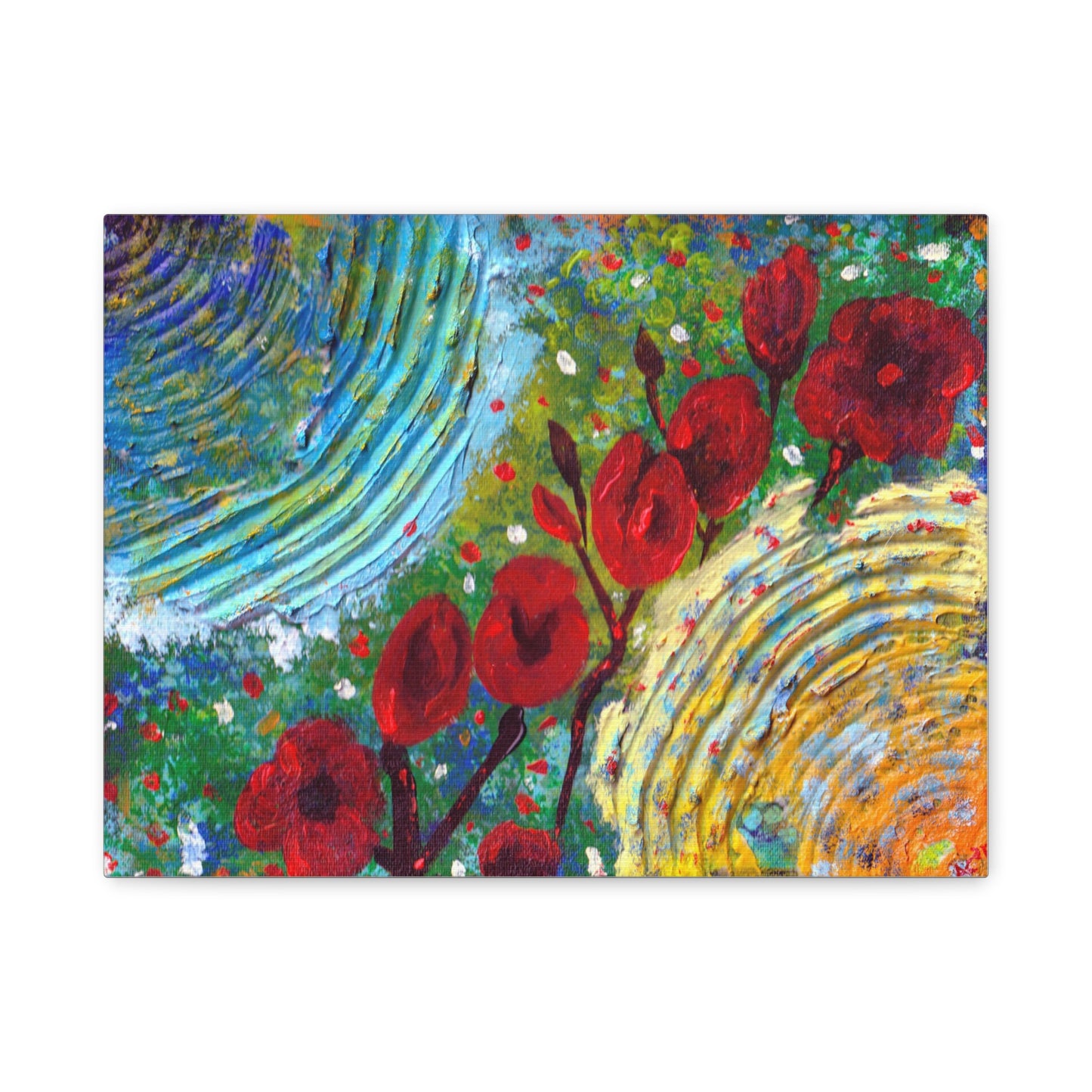 Canvas Print - Poppies in the Spring, Abstract Floral Impressionist Design