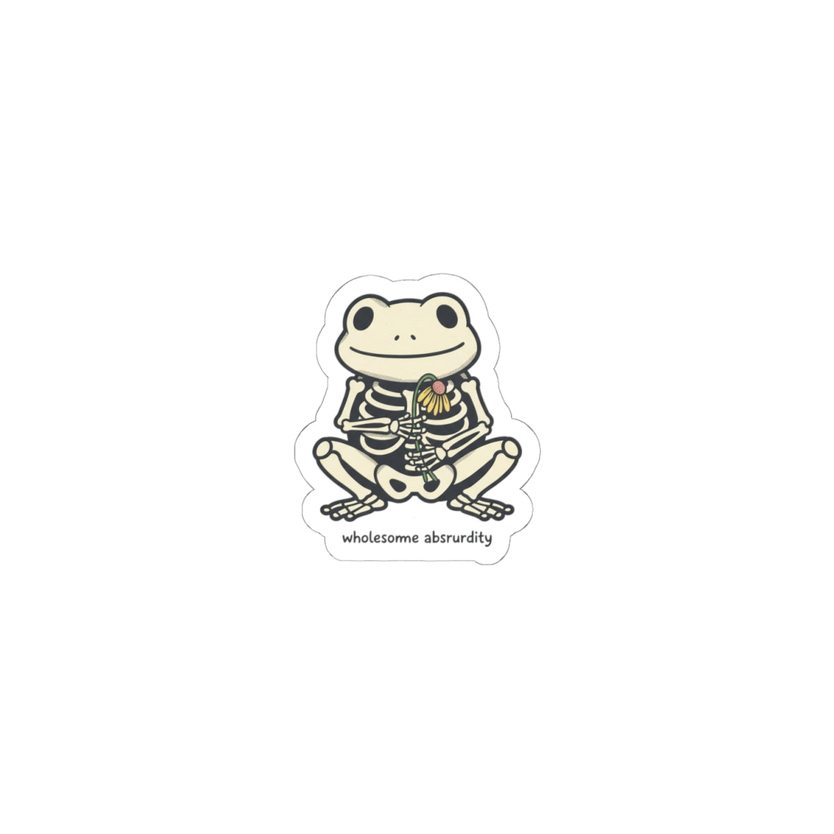 wholesome absurdity frog skeleton Kiss-Cut Stickers | silly goose meme, wholesome meme