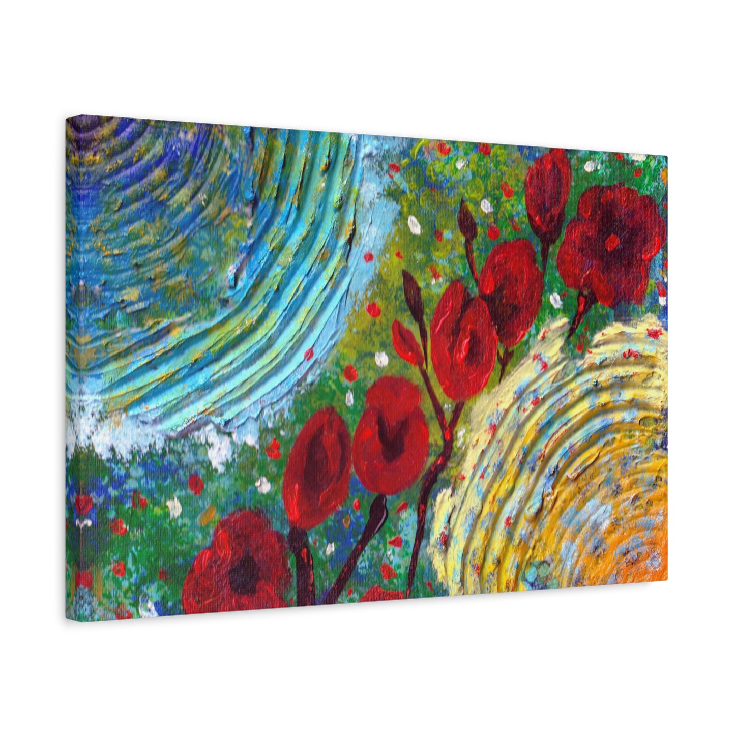 Canvas Print - Poppies in the Spring, Abstract Floral Impressionist Design
