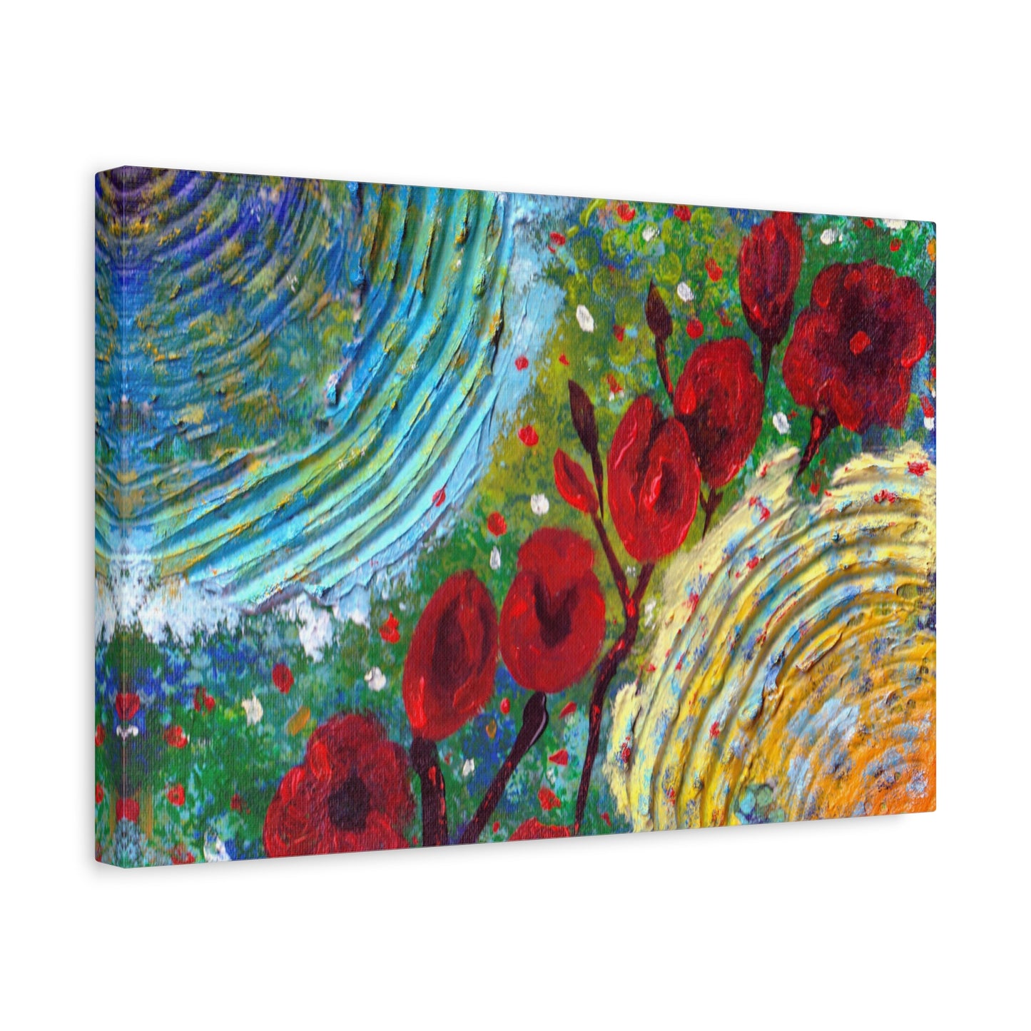 Canvas Print - Poppies in the Spring, Abstract Floral Impressionist Design