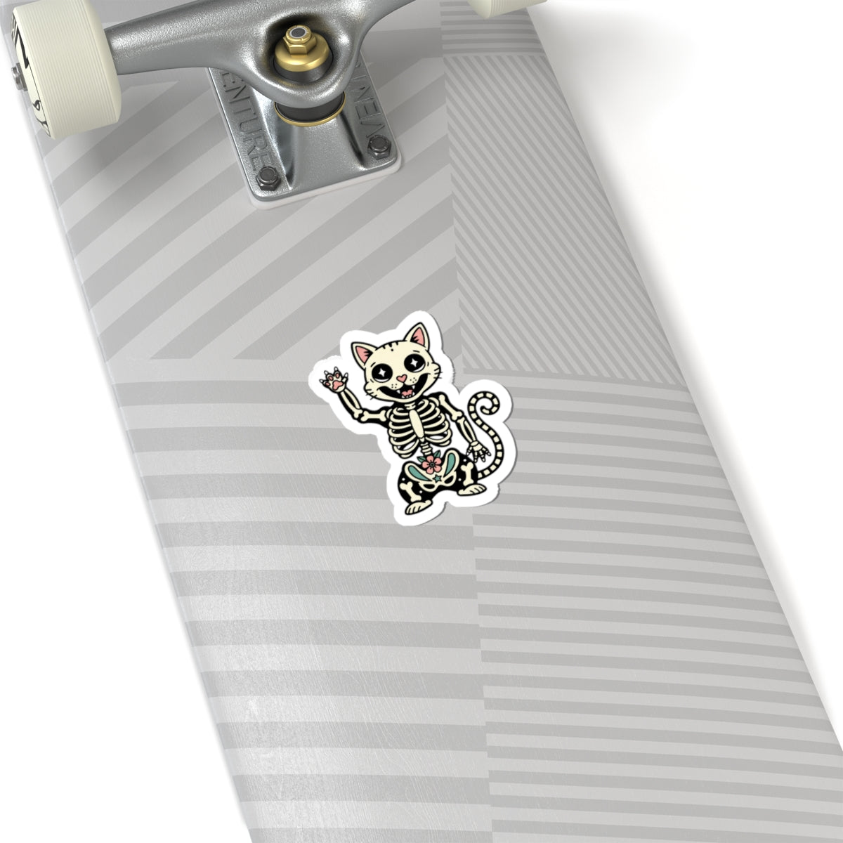 Wholesome Skeleton Cat Kiss-Cut Stickers | silly goose, cute animal pun