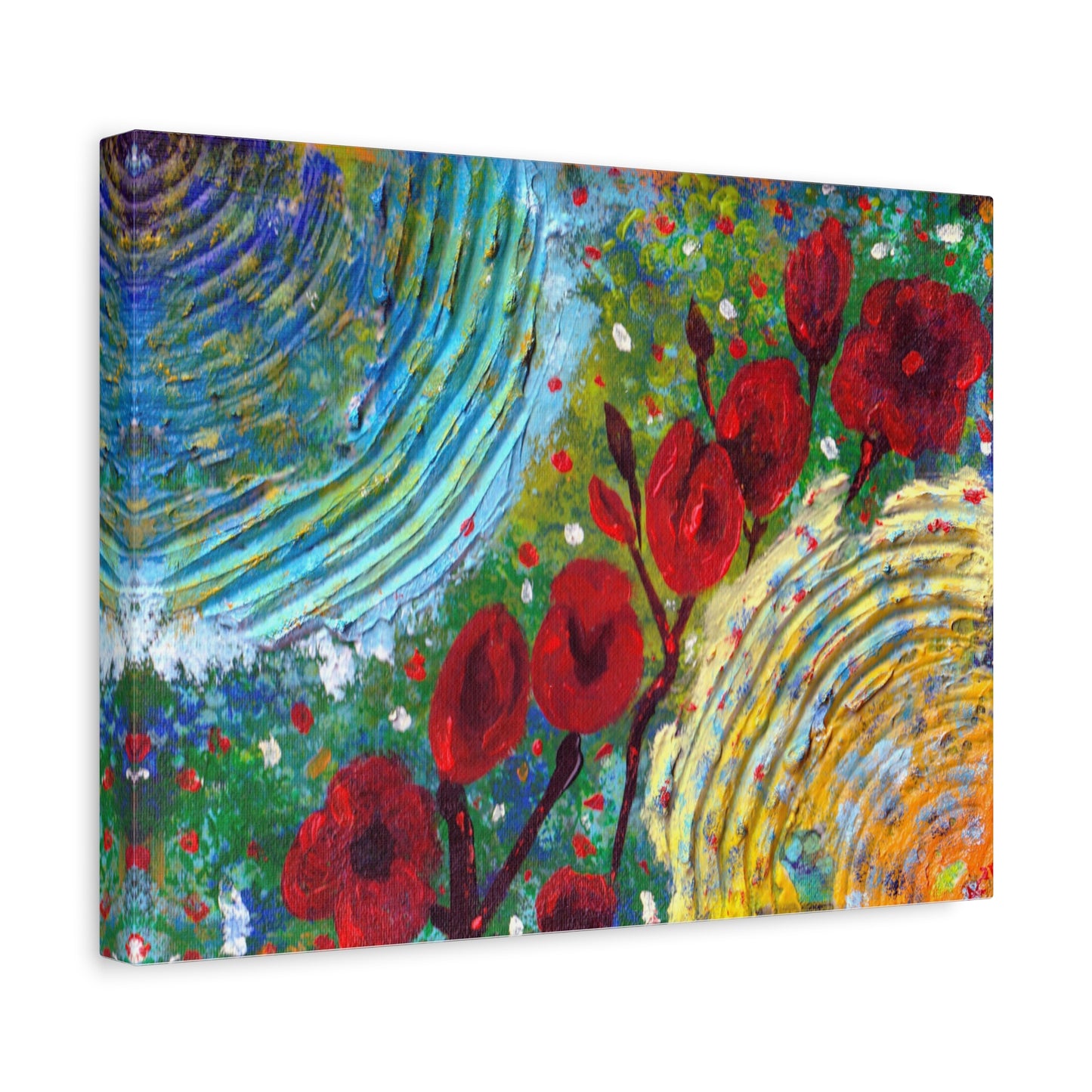 Canvas Print - Poppies in the Spring, Abstract Floral Impressionist Design