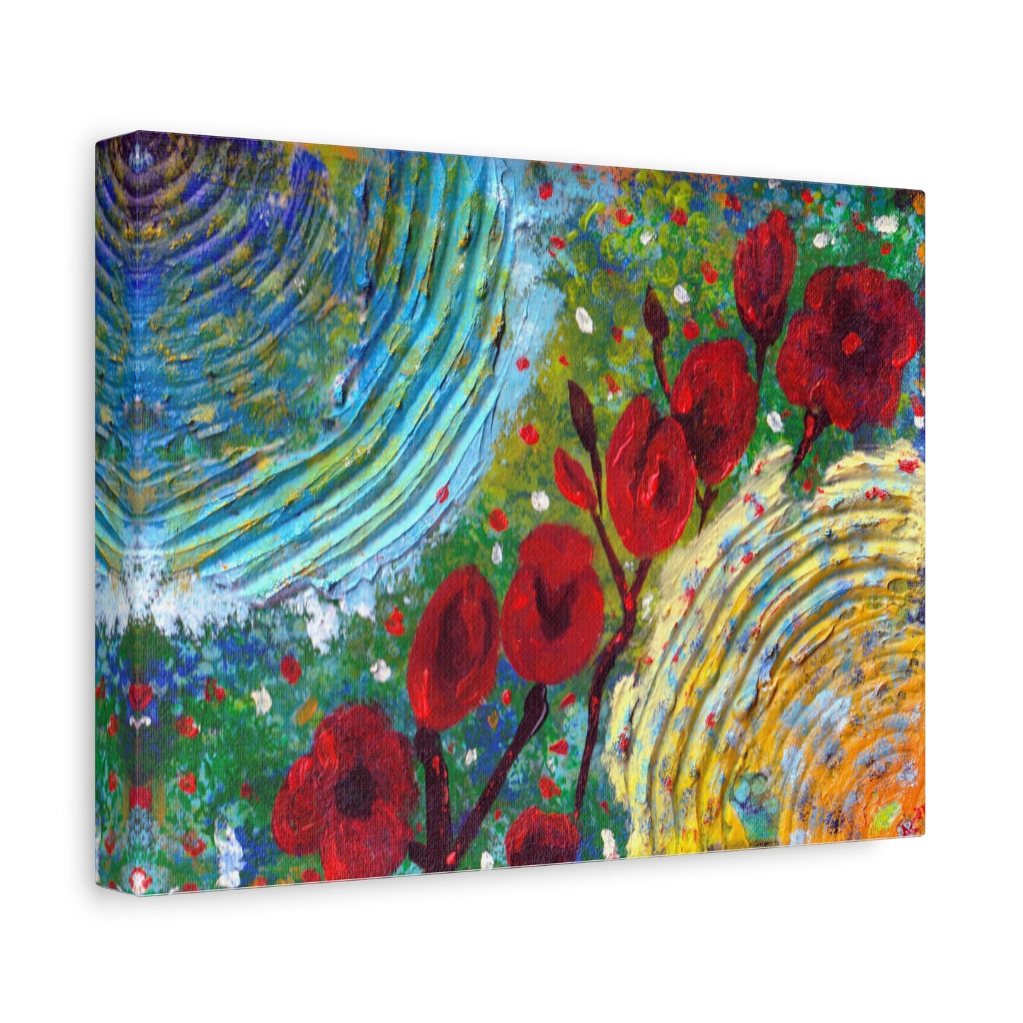 Canvas Print - Poppies in the Spring, Abstract Floral Impressionist Design
