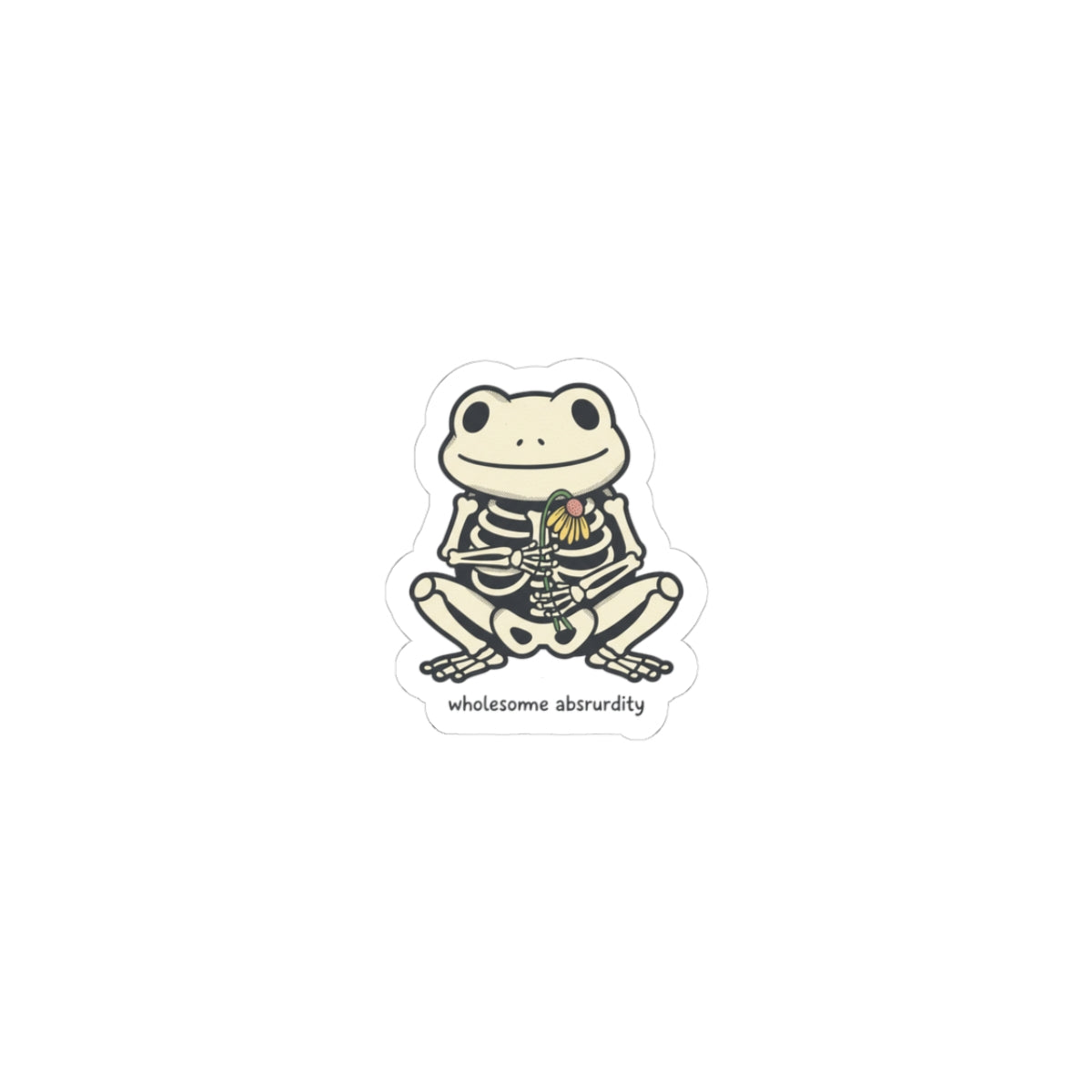 wholesome absurdity frog skeleton Kiss-Cut Stickers | silly goose meme, wholesome meme