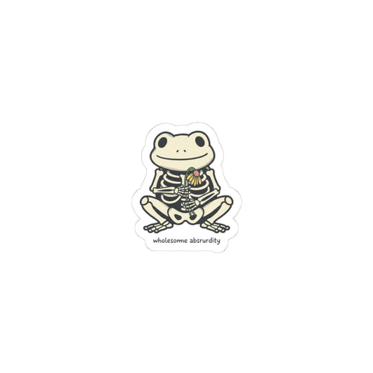 wholesome absurdity frog skeleton Kiss-Cut Stickers | silly goose meme, wholesome meme