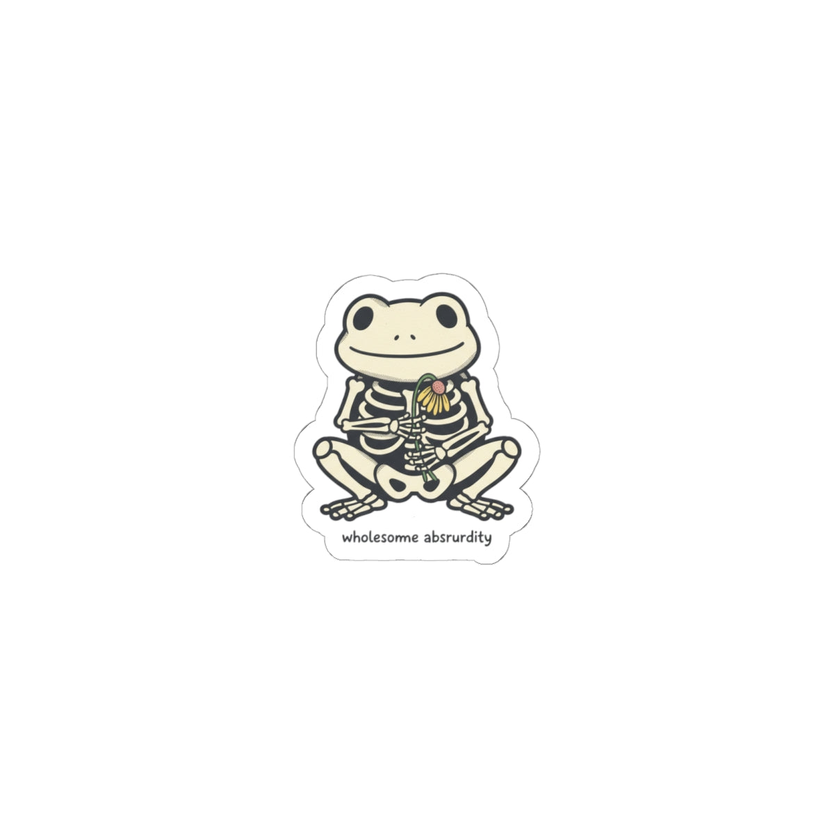 wholesome absurdity frog skeleton Kiss-Cut Stickers | silly goose meme, wholesome meme